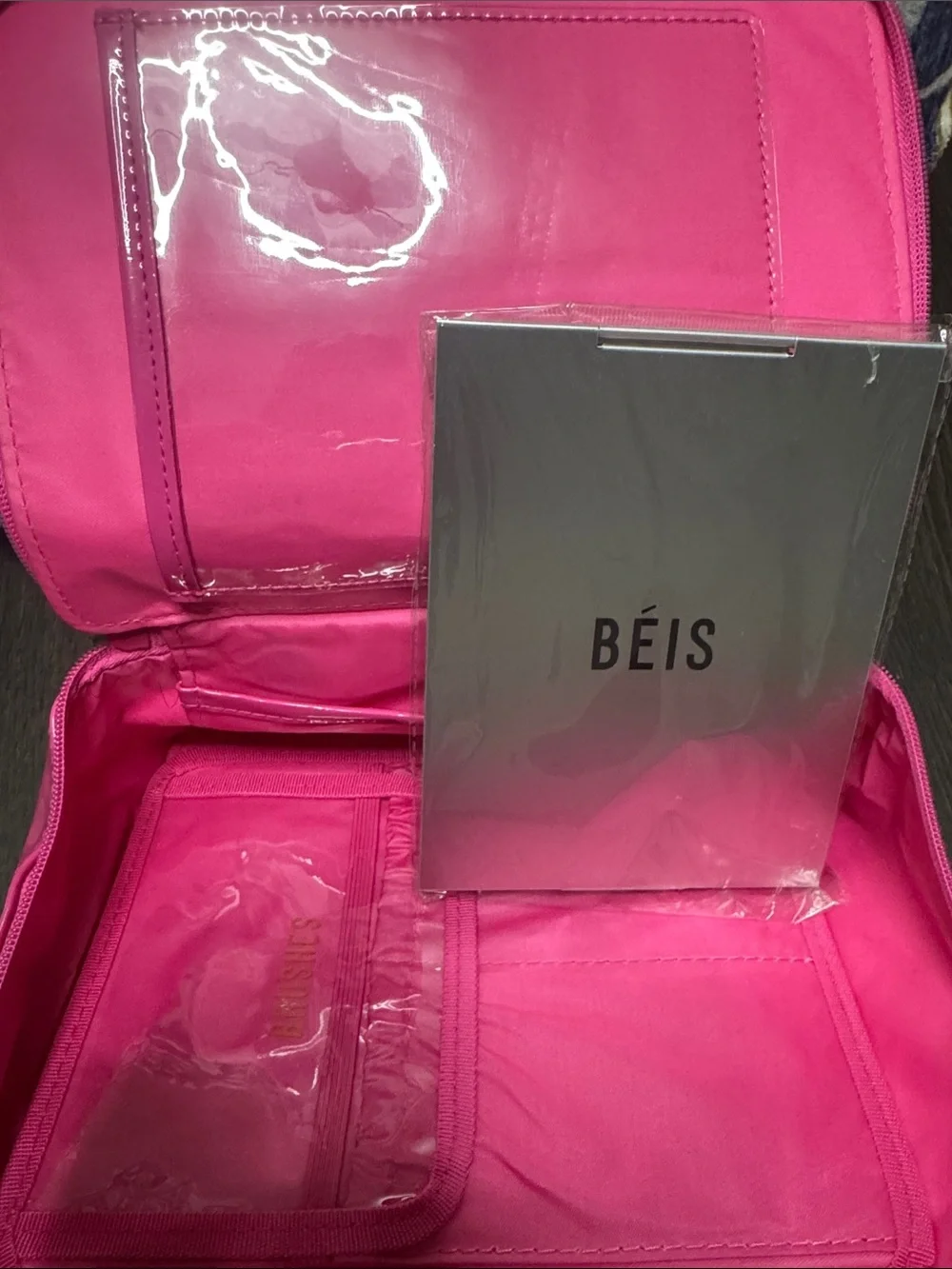BEIS Hot Pink Patent Handle Cosmetic Case - Picture 7 of 9